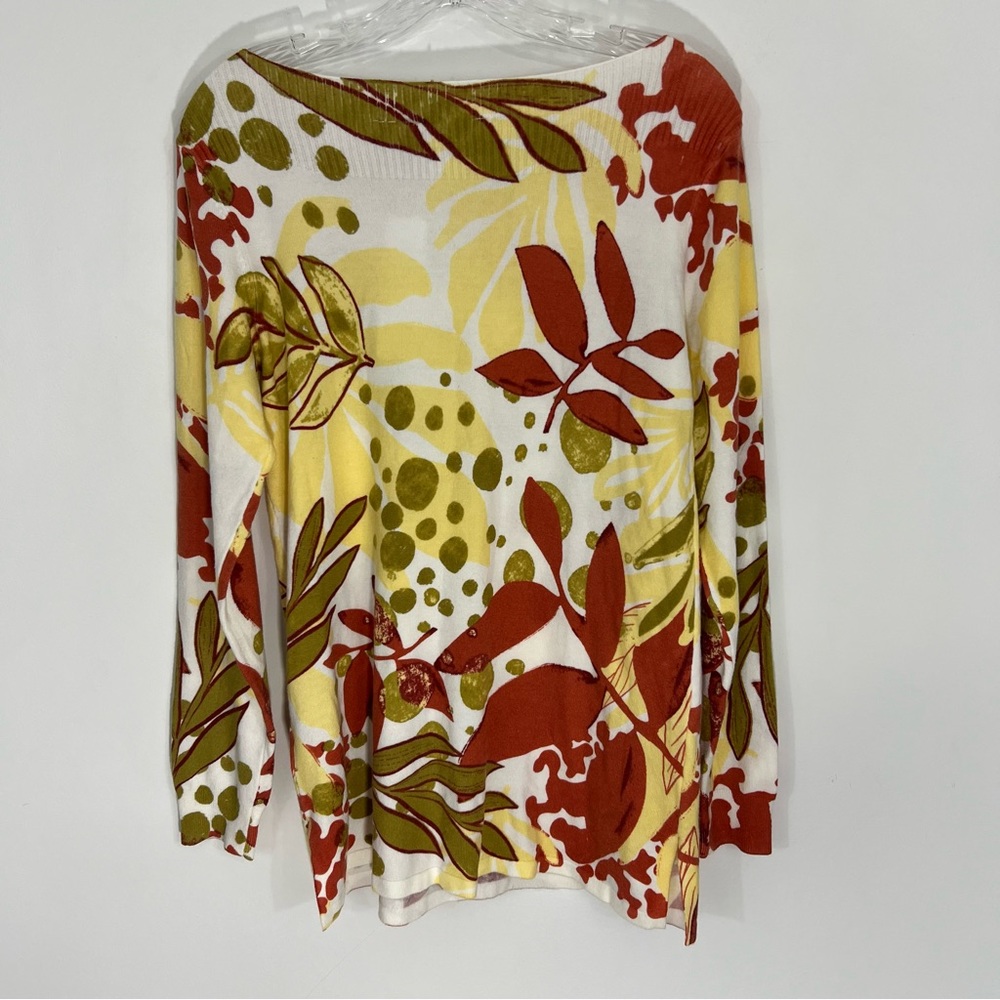 Soft Surroundings Desert Sage Sweater Size Small in Apricot Neutral Botanical - Picture 8 of 9
